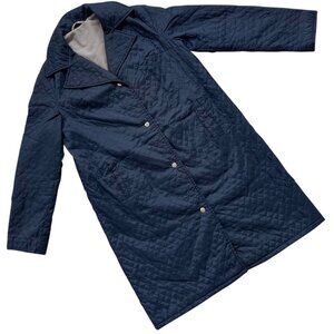 Konsytex Bretnig (Poland) Nylon Quilted Trench Coat Navy : M